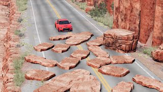 Cars VS Stones Road-BeamNG drive | CRAZY VS