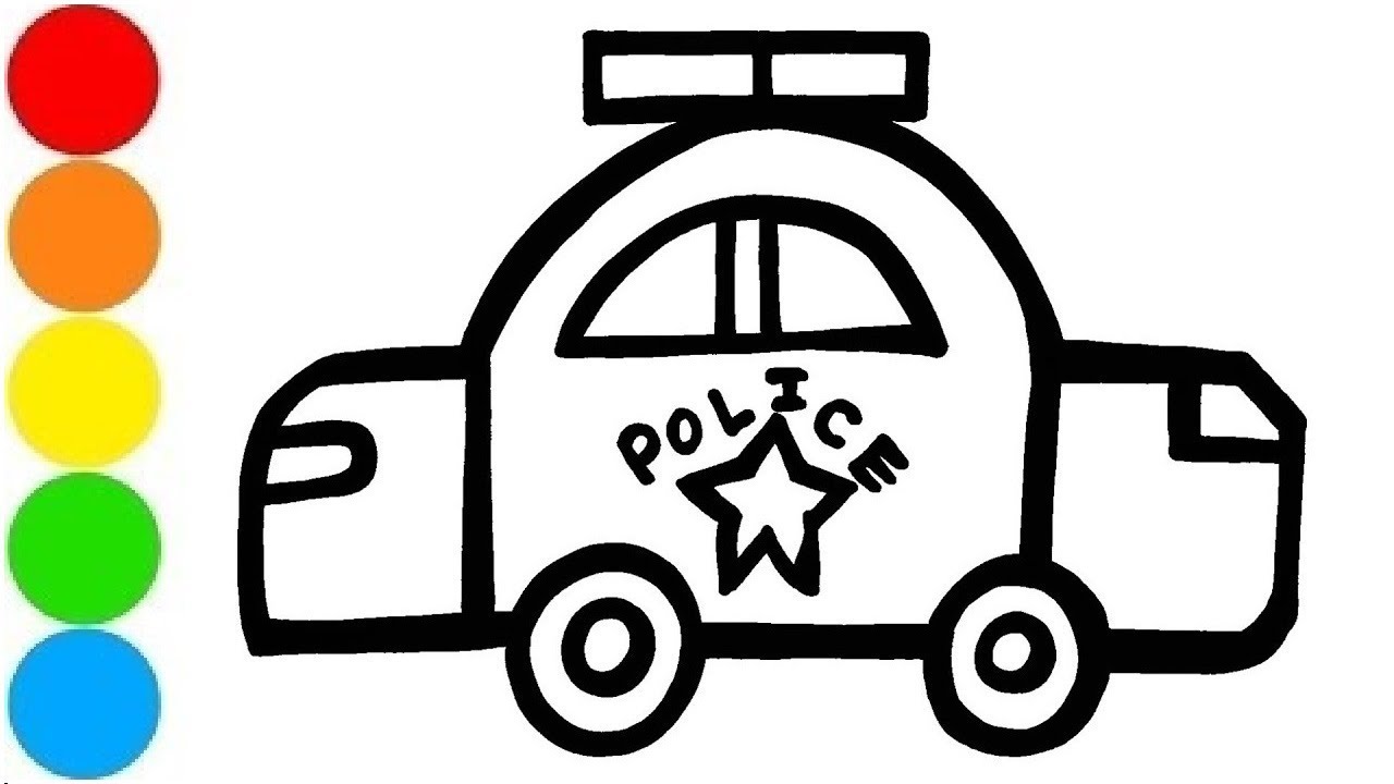 Desenhos para colorir de carros de polícia para crianças