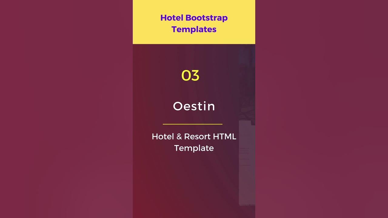 5 Best Hotel Bootstrap Templates bootstraptemplate reacttemplates 