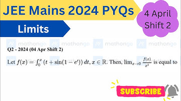 Let f(x) = ∫ (t+sin(1-e’))dt,x ∈ R. Then limx→0 f(x)/x³ is equal to