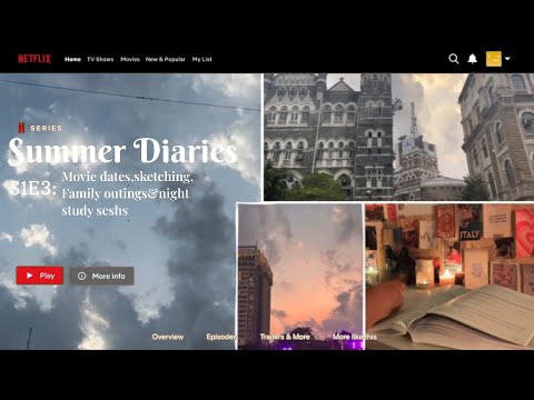 Summer Diaries||S1E3:family outings✨|sketching|night study seshs🕯️movie dates|summer aesthetic vlog🌻