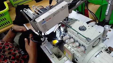 Waist belt elastic attach by special device with overlock machine Excellent methods