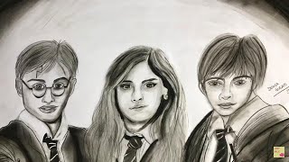 ron weasley drawing granger potter harry hermione tutorial