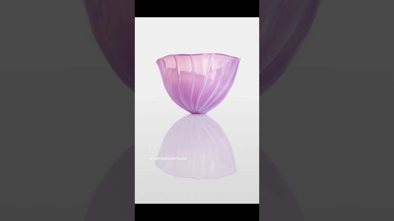 Seaform II - Cane based, free blown glass form. Made with re-melted waste glass. #oceaninspired