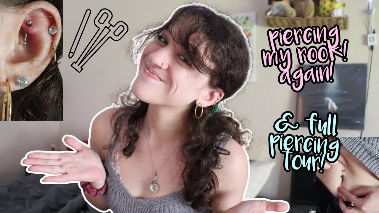 The Piercing Girl is Back...Piercing My Own ROOK At Home! Again!! + FULL Piercing Tour | Zoe Rebekah