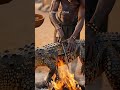 Massive Tribal Crocodile Roast 🔥🐊 African Village Cooking #tribalfeast #primitivefire