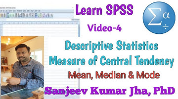 Tutorial on Measure of Central Tendency by SPSS | SPSS for beginners | Mean, Median,  Mode |