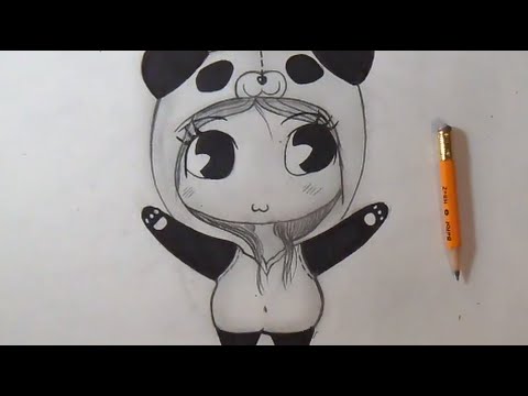 Comment Dessiner Panda Bear Chibi Fille