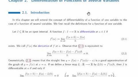 #1 Analysis II Ch2 Differentiation -- Differentiability