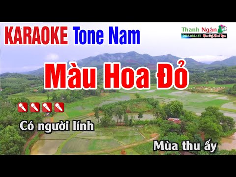 Màu Hoa Đỏ Karaoke Tone Nam | Beat Chất Lượng Cao - Nhạc Sống Thanh Ngân 2022