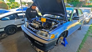 RACING AGAINST TIME | Assembling My K20 TURBO AWD EF Sedan!