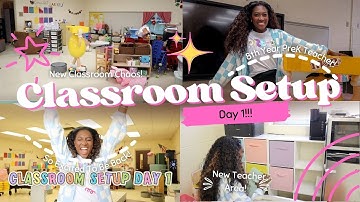 CLASSROOM SET UP DAY 1! |Moving Classroom AGAIN, Room In Shambles, Moving Furniture, & More!