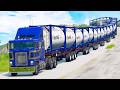 Giant long road trains crashes 13  beamng drive