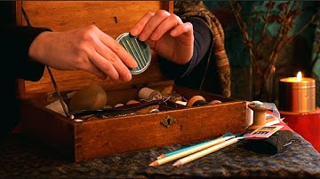 Sorting & Exploring the Sounds of my Vintage Sewing Box | ASMR Cozy Basics (no talking)