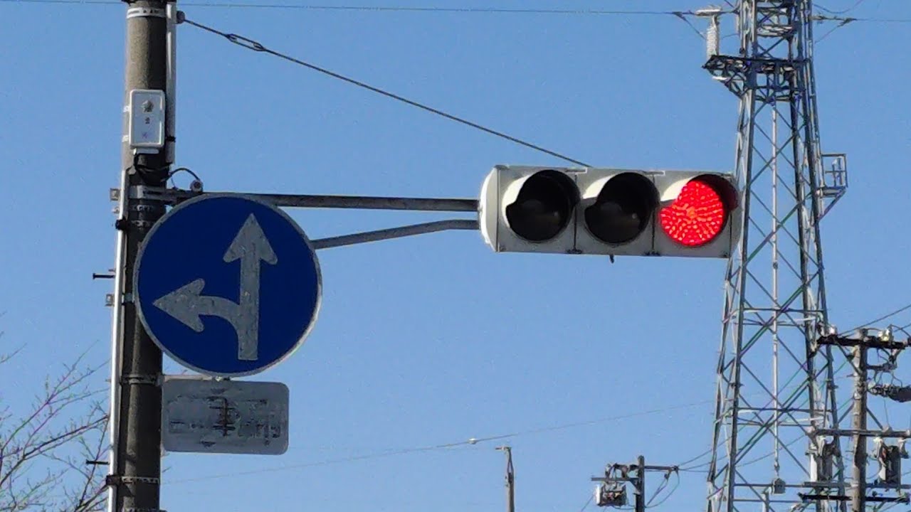 【交通信号機動画#2】愛知県知多郡　赤だけ面拡散ユニットに換装された樹脂分割