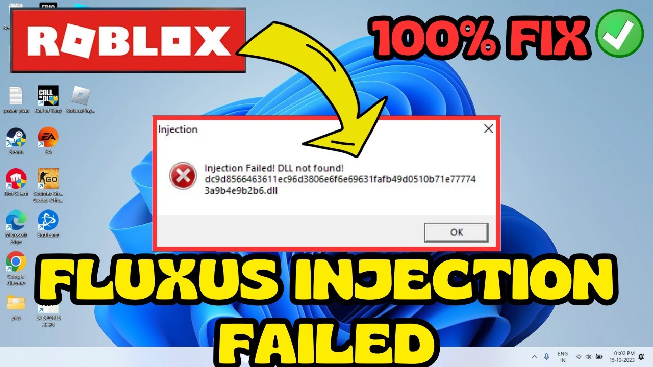 Fluxus not injecting help please! : r/robloxhackers