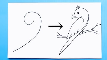 Bird drawing from number 9 🐦