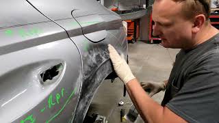 Hyundai Sonata 2021 Ремонт заднего крыла. Quarter panel repair