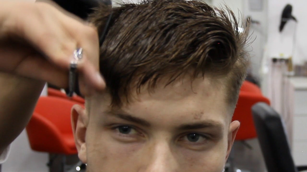 Textured  messy Medium Fade !  " Hello Kitty " hair ! Mens Hair Highlights 