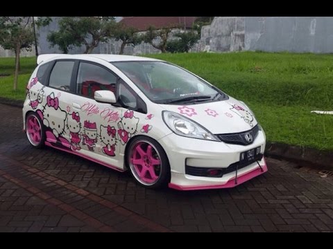 Modifikasi cantik honda jazz hellokitty pink YouTube