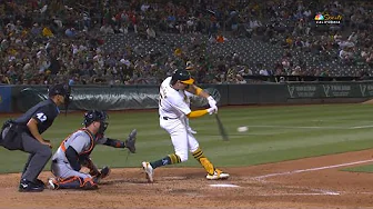 Jacob Wilson - Oakland Athletics - First Major League Triple - 9-6-2024 thumbnail
