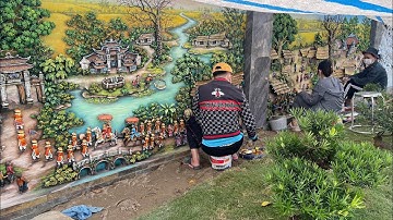 Tranh đắp nổi / Tranh phù điêu xi măng / đắp tranh lh 0984657834