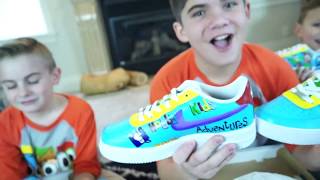 nike force 1 shoes hand painted of hobbykids adventures cartoon characters