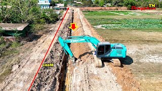 Master Excavator Finish Making Irrigation System || SUMITOMO D360P Heavy Equipment Operator Works