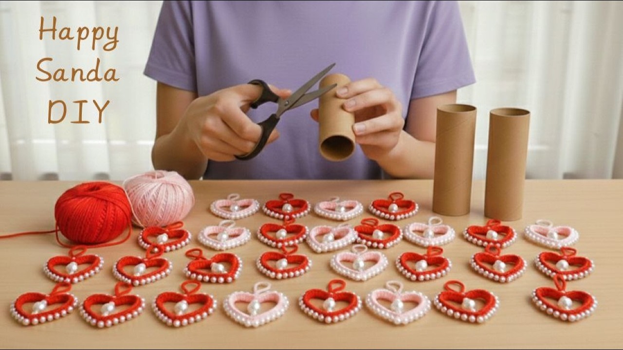 🌟❤️Made 20 Pairs and Sold Them All - Hearts From Toilet Paper Rolls and Yarn - Everyone Loves Them !