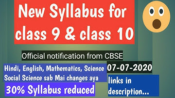New Syllabus of Social Science for Class IX and X | chapters deleted by CBSE FOR session 2020-2021