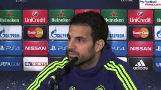 Cesc Fabregas jokes around with translator