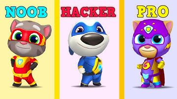 NOOB VS PRO VS HACKER in Talking Tom Hero Dash