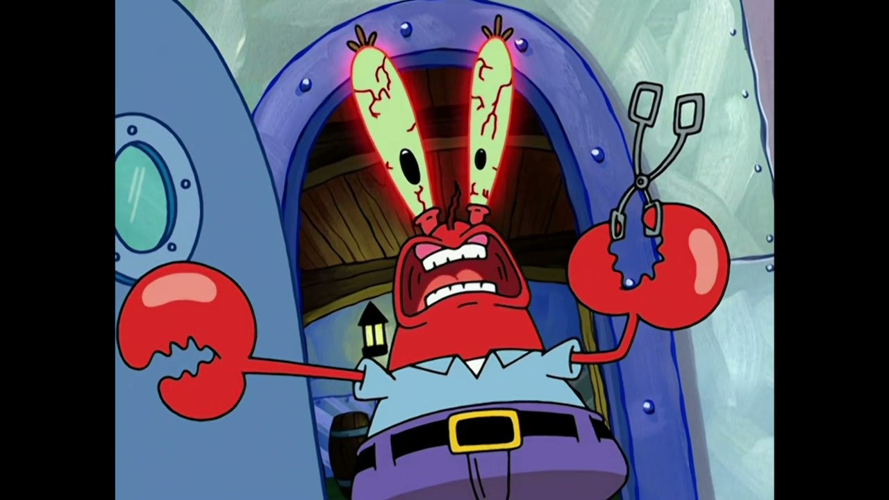 Mr. Krabs Acting like a Robot Because His Eyes are On Pain for 10 Hours - Y...