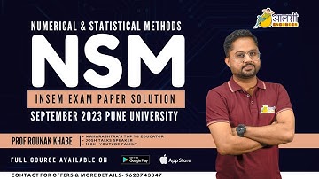 NSM Insem Exam Paper Solution September 2023 Pune University | FULLY SOLVED | Aalsi Engineer Special