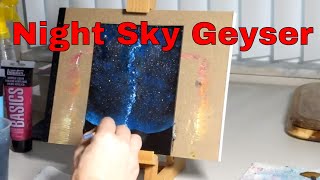 Night Sky Silhouette 004 | Speed Painting | First Time Using An Easel | Nebula Art
