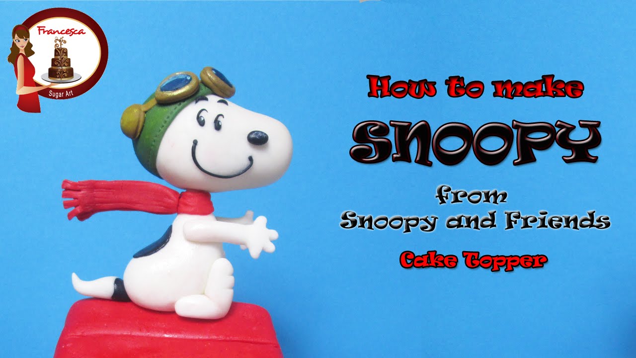 How To Make Snoopy Out Of Fondant Cake Topper Youtube