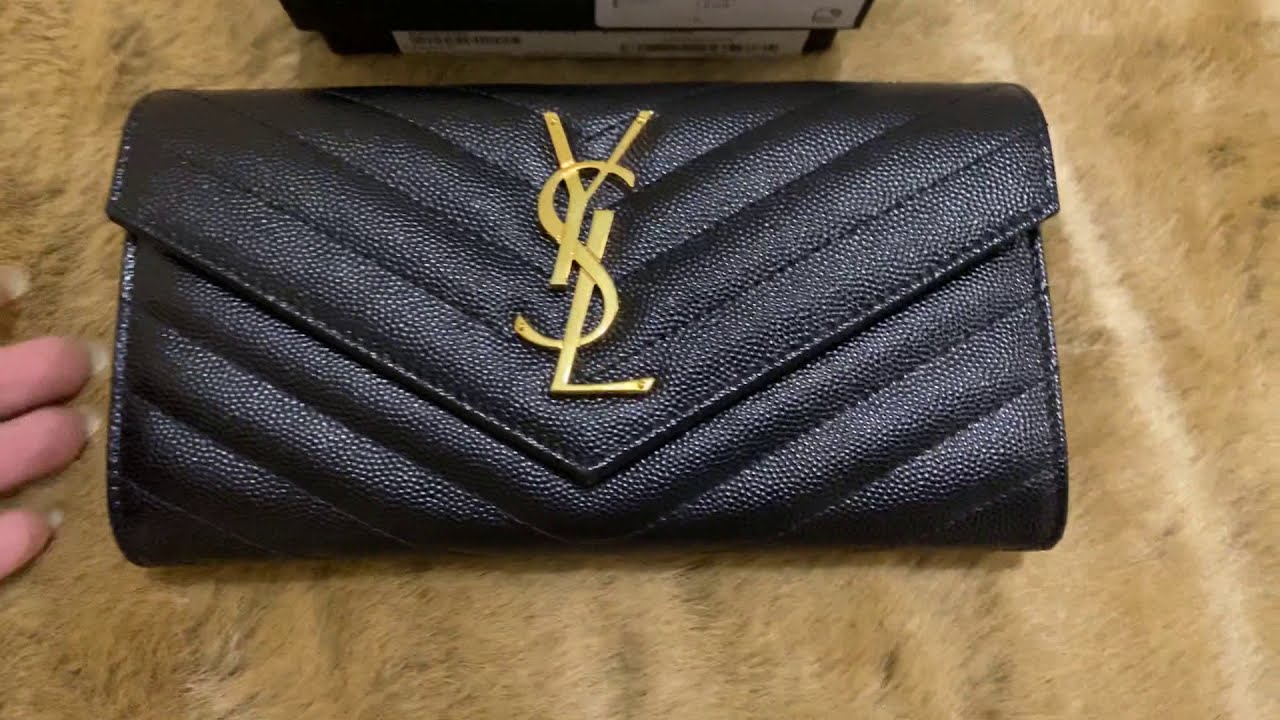 YSL Long Flap Wallet Black - YouTube