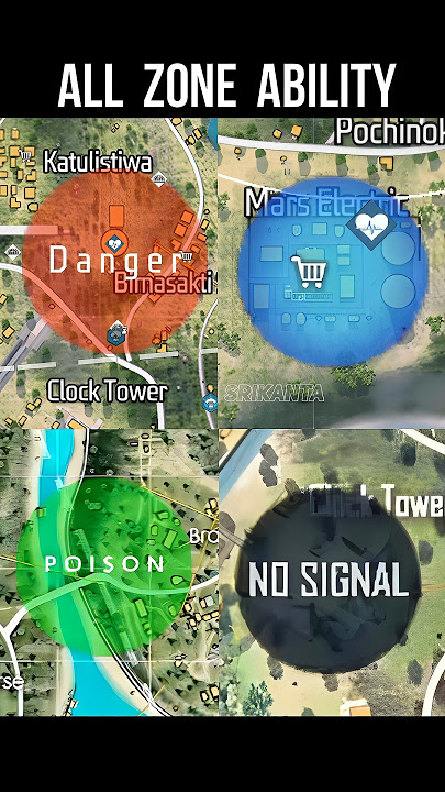 Danger Zone VS Poison Zone VS No Signal Zone VS Blue Zone 🔥 All Zone Ability #srikantaff