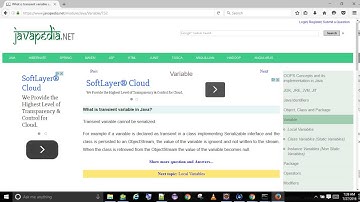 What is transient variable in Java? | javapedia.net
