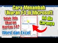 Cara Mudah Menambah Ukuran Kertas F4 Untuk Print di Excel dan Word