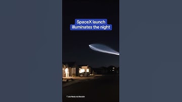 Incredible scene as SpaceX launch illuminates night sky