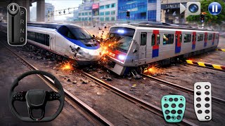 3D Driving Class 🚆 Train vs Metro Crossing Gameplay | Realistic Driving Simulator | Gt-GaMeR  screenshot 5