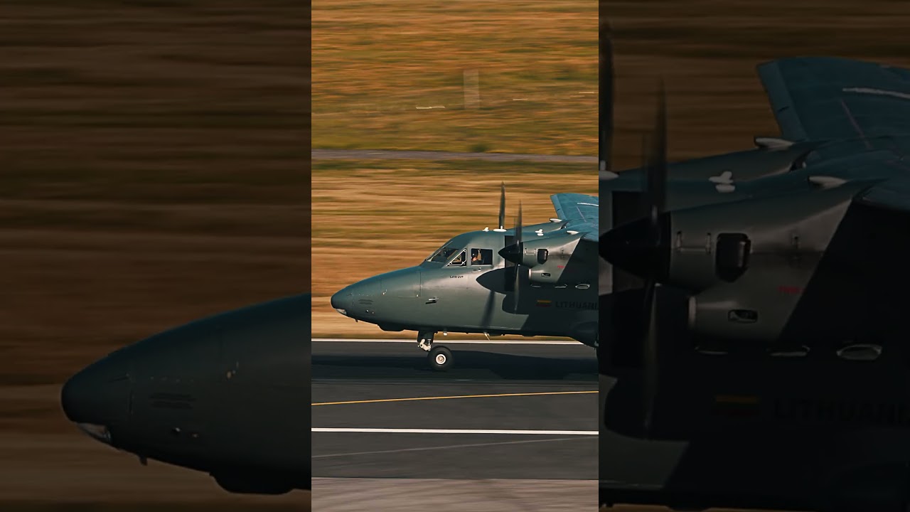 TURBOLET L-410 LITHUANIAN AIR FORCES LANDING. 