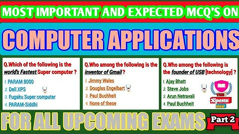 Mcqs on computer Applications part 2 |Most important and expected mcqs on computer