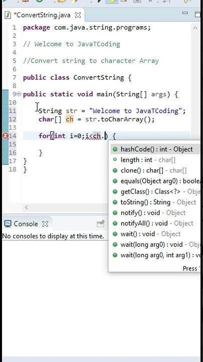 😜🤔Convert a String to Character array in Java #shorts #youtubeshorts # ...