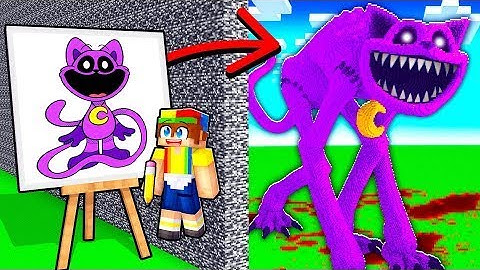 I Cheated with DRAW in POPPY PLAYTIME Build Challenge in Minecraft!