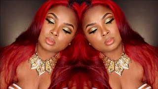 Full face makeup tutorial: Mac old gold soft cut crease with nude lips