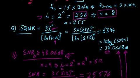 Review Example: Signal-to-noise ratio of Quatizer SQNR, Quantization Level, SNR and Capacity