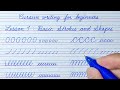 Cursive writing for beginners lesson 1  basic strokes and shapes  cursive handwriting practice
