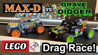 LEGO DRAG RACE Grave Digger & Max-D Monster Truck DRAG TRUCKS 42118 42119 MOC Technic custom build LEGO DRAG RACE Grave Digger & Max-D Monster Truck DRAG TRUCKS 42118 42119 MOC Technic custom build